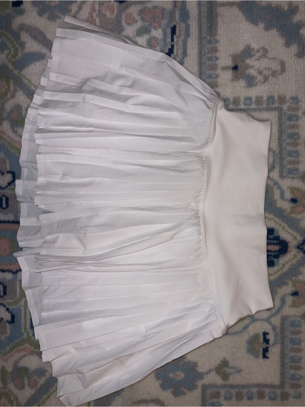 ALO Yoga White Pleated Mini Skirt